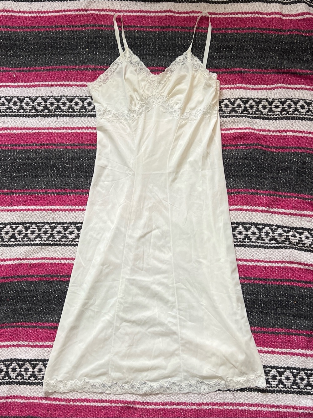 Asani White 50s 60’s Lace Slip Dress No. 40 Size 34 Made In Denmark Feminine